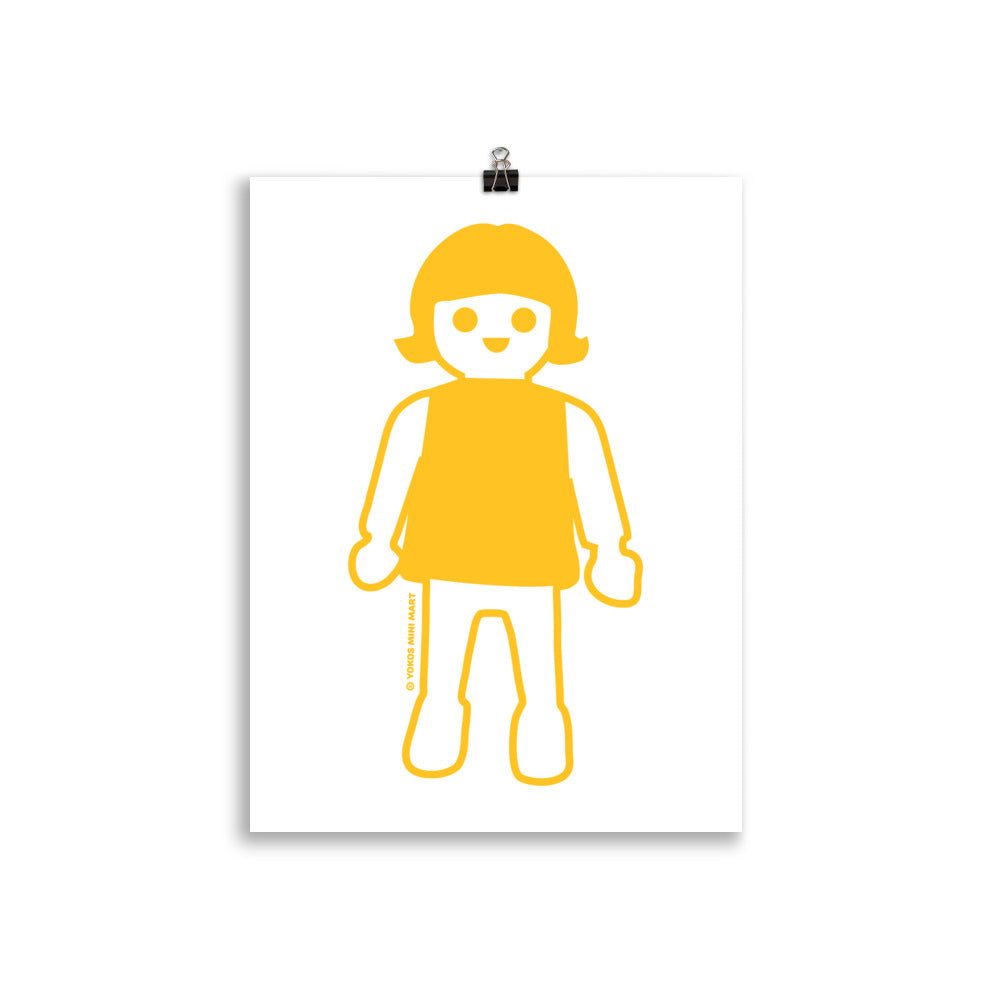 yellow retro vintage playmobil poster